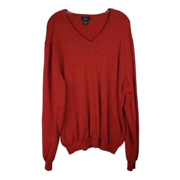Brooks Brothers Sweater 346 Men’s XL Burnt Orange Merino Wool Pullover Knit Fall - Picture 1 of 7